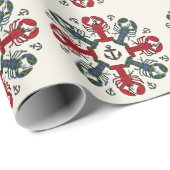 Lobster Snowflake Anchor N.S. kerstomslag Cadeaupapier (Rol Hoek)