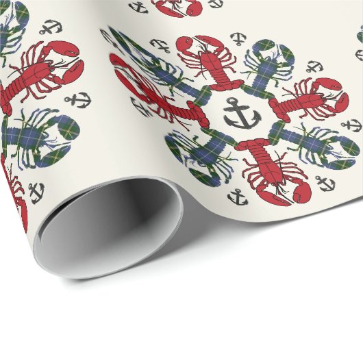 Lobster Snowflake Anchor N.S. kerstomslag Cadeaupapier (Rol Hoek)