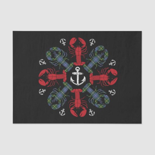 Lobster Snowflake Anchor N.S. kerstpapier Tissuepapier (Voorkant)