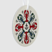 Lobster Snowflake Anchor N.S. kerstversiering Ornament (voorkant)