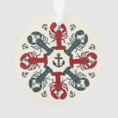 Lobster Snowflake Anchor N.S. kerstversiering Ornament (achterkant)
