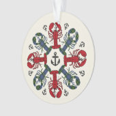 Lobster Snowflake Anchor N.S. kerstversiering Ornament (voorkant)