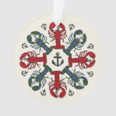 Lobster Snowflake Anchor N.S. kerstversiering Ornament (voorkant)