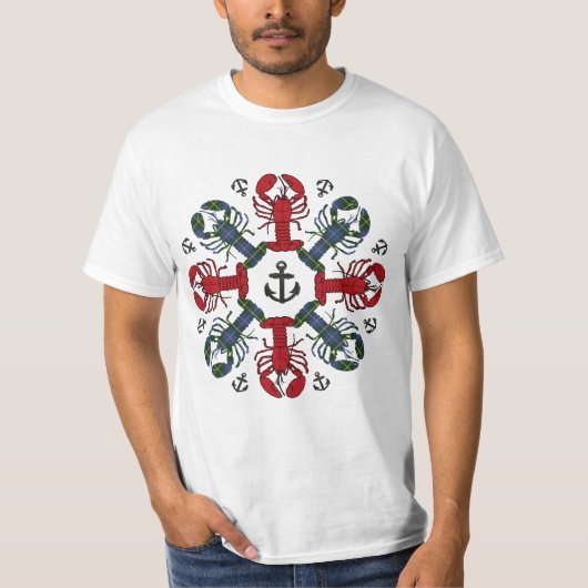 Lobster Snowflake Anchor Nova Scotia Kerstmis T-shirt (Voorkant)