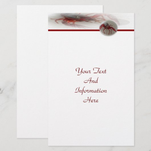 Lobster Stationery Briefpapier (Voorkant / Achterkant)