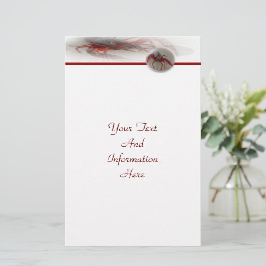 Lobster Stationery Briefpapier (Staand voorkant)