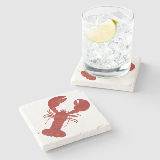 Lobster Stenen Onderzetter (Zijkant)