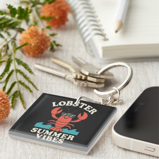 Lobster Summer Vibes – Cute Coastal Crab Sleutelhanger (Voorkant Rechts)