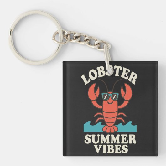 Lobster Summer Vibes – Cute Coastal Crab Sleutelhanger (voorkant)