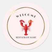 Lobster sushi zeevruchten Market aangepaste naam Ronde Sticker (Voorkant)