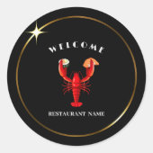 Lobster sushi zeevruchten Market aangepaste naam Ronde Sticker (Voorkant)