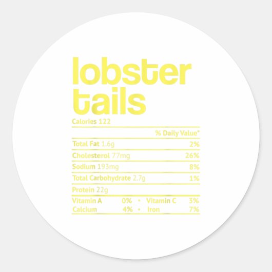 Lobster Tails Nutrition werkt grappig dan Ronde Sticker (Voorkant)