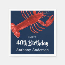 Lobster Thlek Dark Blue Fun Birthday Party Custom