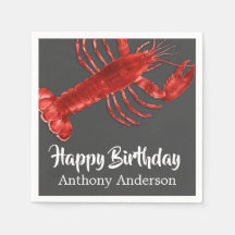 Lobster Thlek Dark Gray Fun Birthday Party Custom
