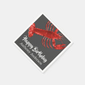 Lobster Thlek Dark Gray Fun Birthday Party Custom Servet (Hoek)
