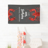 Lobster Thlek Dark Gray Fun Birthday Party Custom Spandoek (Insitu)