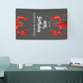 Lobster Thlek Dark Gray Fun Birthday Party Custom Spandoek (Beurs)