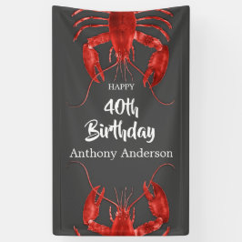 Lobster Thlek Dark Gray Fun Birthday Party Custom Spandoek