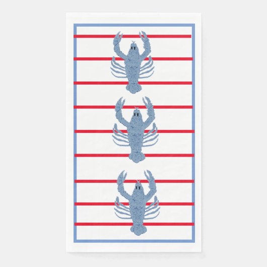 Lobster Topiary Ginger Jars Paper Guest Towels Servet (Voorkant)