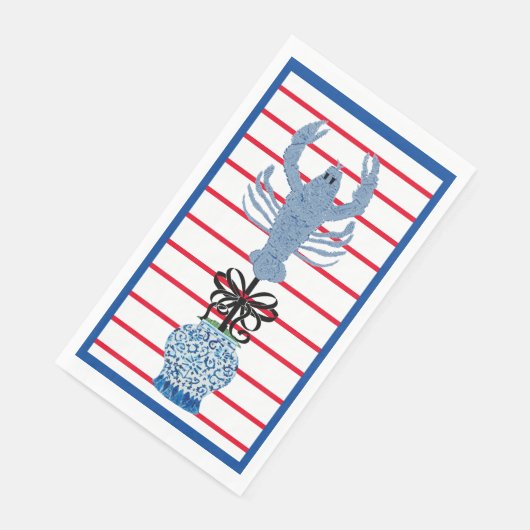 Lobster Topiary Ginger Jars Paper Guest Towels Servet (Hoek)