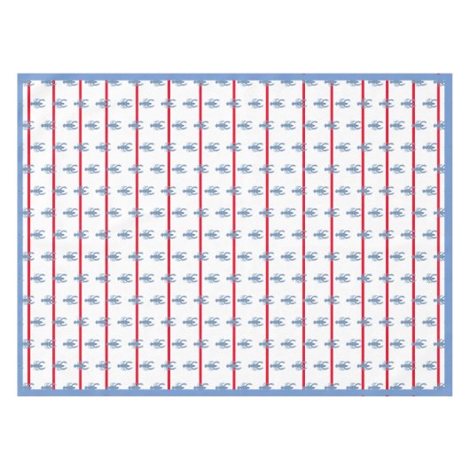 Lobster Topiary Ginger Jars Stripe Tablecloth Tafelkleed (Voorkant (Horizontaal))