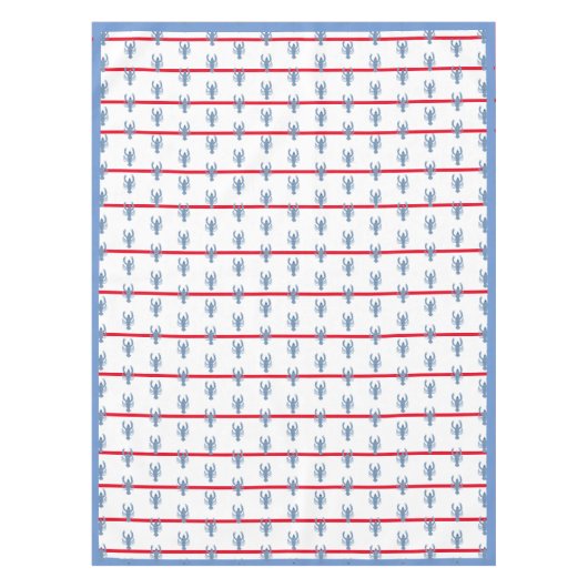 Lobster Topiary Ginger Jars Stripe Tablecloth Tafelkleed (Voorkant)