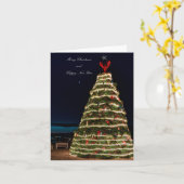 Lobster Trap Christmas Tree 2021 Holiday Greeting  Kaart (Gele Bloem)