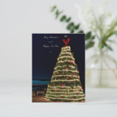 Lobster Trap Christmas Tree Flat Holiday Card Feestdagenkaart (Staand voorkant)
