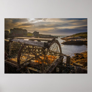 Lobster Trap op Peggy's Cove, Nova Scotia, Canada Poster