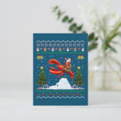 Lobster Ugly Xmas Gift Santa Riding Lobster Christ Briefkaart (Staand voorkant)