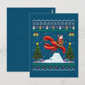 Lobster Ugly Xmas Gift Santa Riding Lobster Christ Briefkaart (Voorkant / Achterkant)