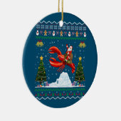 Lobster Ugly Xmas Gift Santa Riding Lobster Christ Keramisch Ornament (Rechts)