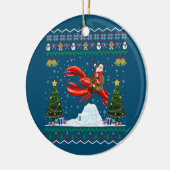 Lobster Ugly Xmas Gift Santa Riding Lobster Christ Keramisch Ornament (Links)