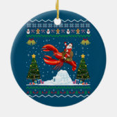 Lobster Ugly Xmas Gift Santa Riding Lobster Christ Keramisch Ornament (Achterkant)