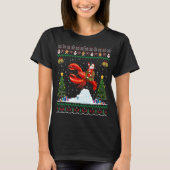 Lobster Ugly Xmas Santa Riding Lobster Kerstmis T-shirt (Voorkant)