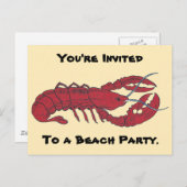 Lobster Uitnodiging Briefkaart (Voorkant / Achterkant)