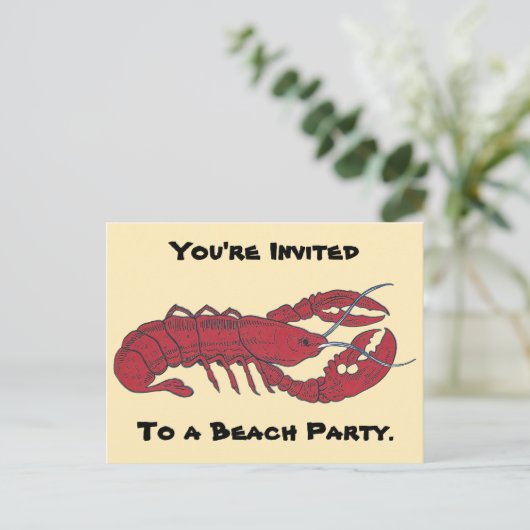  Lobster Uitnodiging Briefkaart (Staand voorkant)