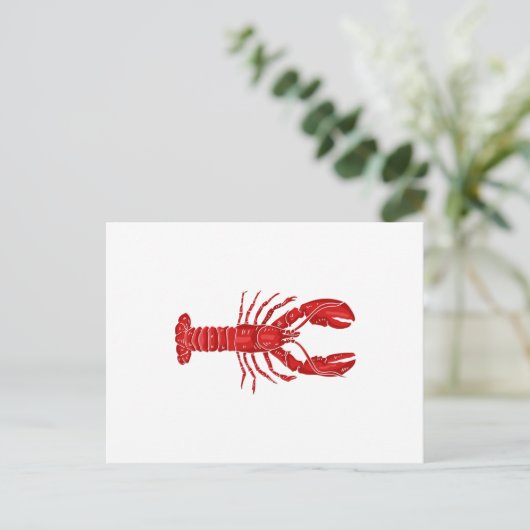 Lobster Vector Briefkaart (Staand voorkant)