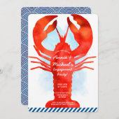 Lobster Verloving Invitation Kaart (Voorkant / Achterkant)
