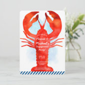 Lobster Verloving Invitation Kaart (Staand voorkant)