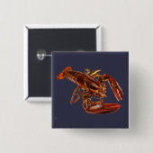 Lobster Vierkante Button 5,1 Cm (Voorkant /achterkant)
