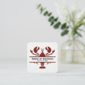 Lobster Vierkante Visitekaartje (Staand voorkant)