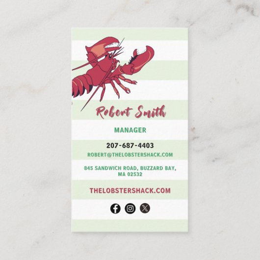 Lobster Visitekaartje (Achterkant)