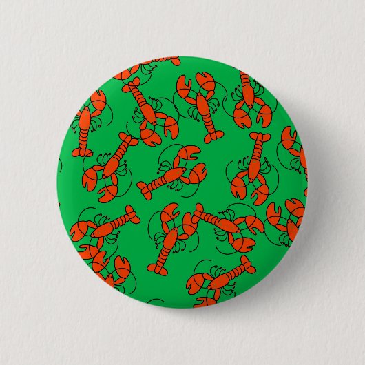 Lobster Wallpaper Ronde Button 5,7 Cm (Voorkant)