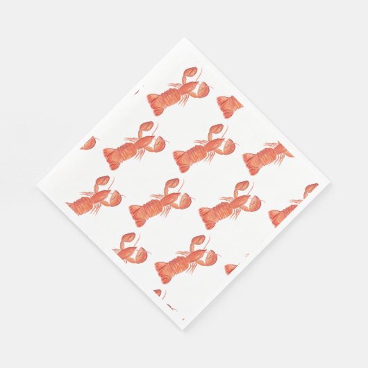 Lobster Watercolor Pattern Wedding Servet (Hoek)