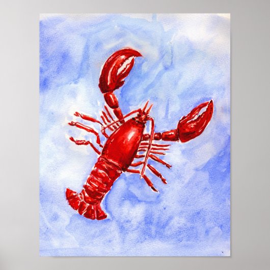 Lobster Waterverf Print (Voorkant)