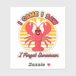 Lobster Zonnebrand - Ik Kwam Ik Zag Ik Vergat Zonn Sticker