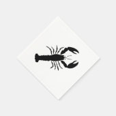 Lobster, zwart en wit, modern, leuk en leuk servet (Hoek)