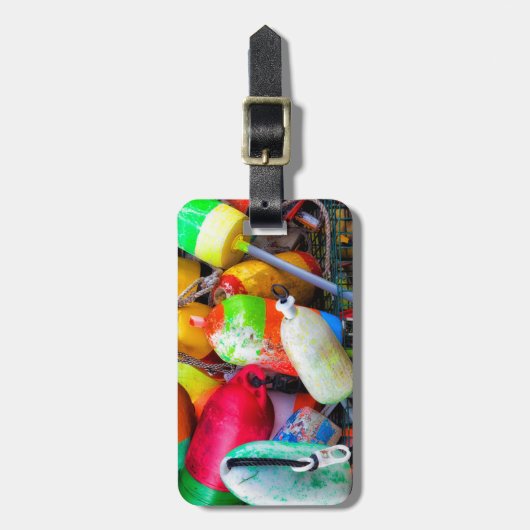 Lobsterboeien aan de Bass Harbour Bagagelabel (Voorkant verticaal)