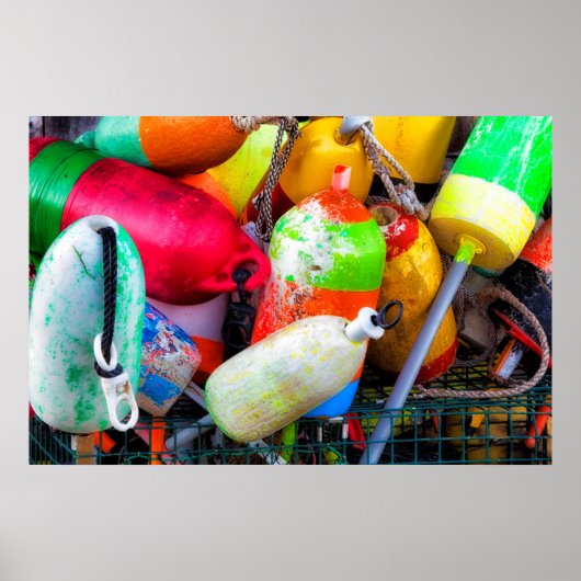 Lobsterboeien aan de Bass Harbour Poster (Voorkant)